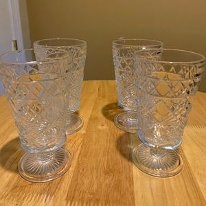 4 Vintage Hazel-Atlas Large Tea Glasses